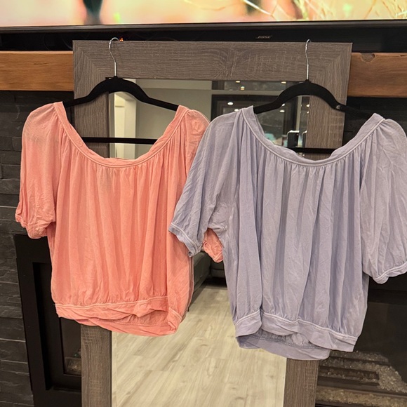 Moda International Peach and Lavender Blouses - Picture 1 of 6